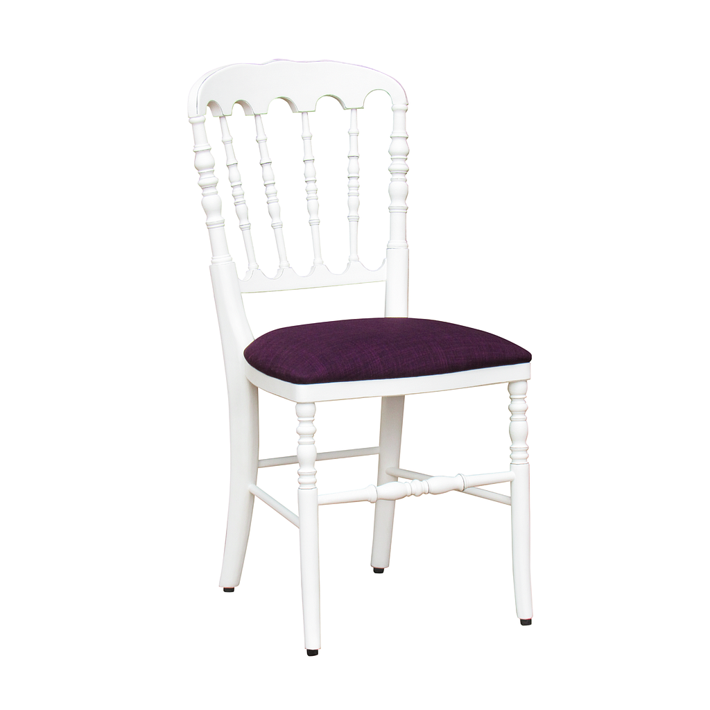 NAPOLEON - Chair - Brocante white and Plum red cover