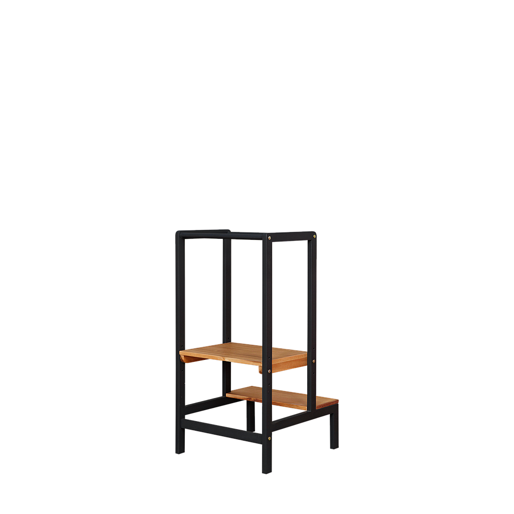 MONTESSORI - Classic Learning Tower - Black and Natural acacia