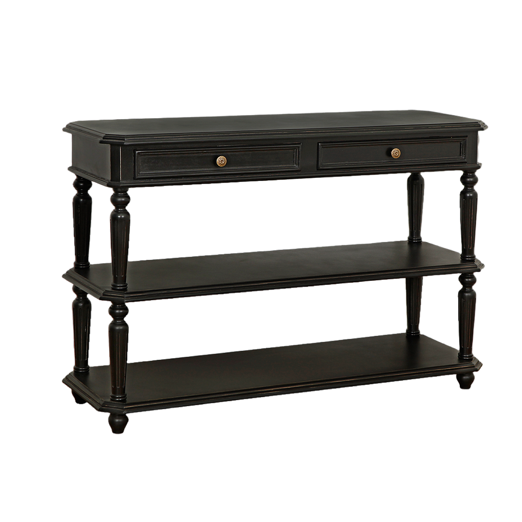 ANNE - Console table L120 - Brocante black