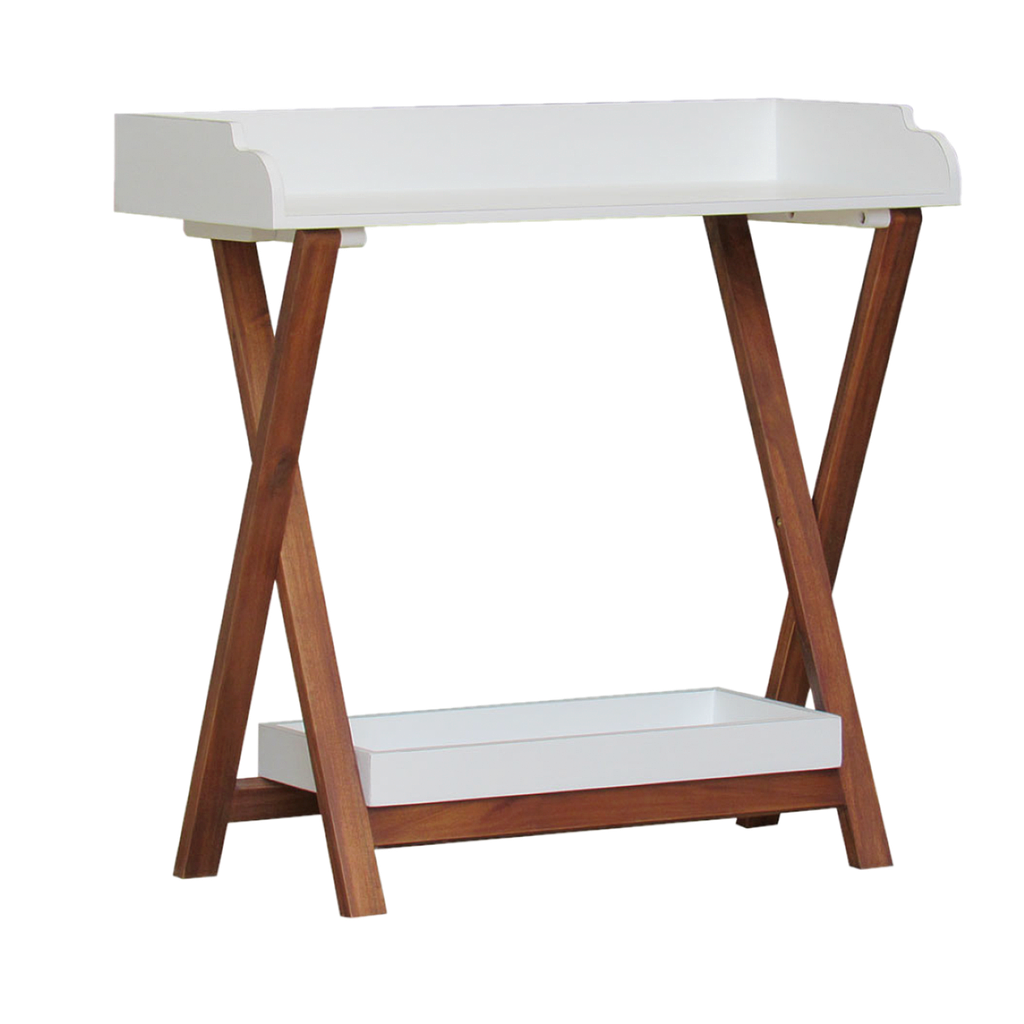 SAHARA - Folding Console table L90 - Washed antic and Brocante white