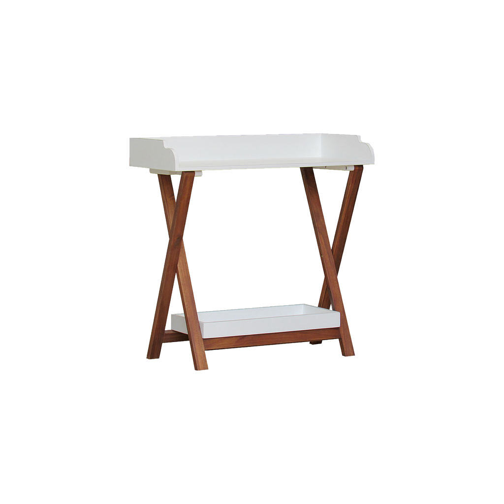 SAHARA - Folding Console table L90 - Washed antic and Brocante white
