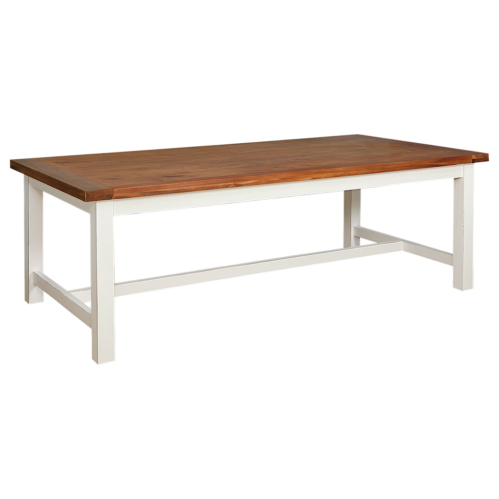 BANDOLE - Dining table L220 x W110 - Brocante white and Washed antic