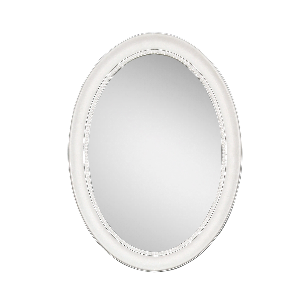 ANTOINETTE - Oval mirror L60 x H80 - Brocante white