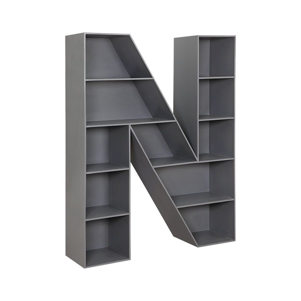 ALPHABET - Bookcase L130 x H165 - Pearl grey