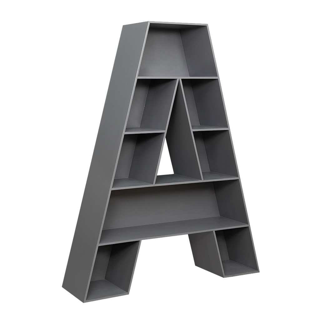 ALPHABET - Bookcase L130 x H165 - Pearl grey