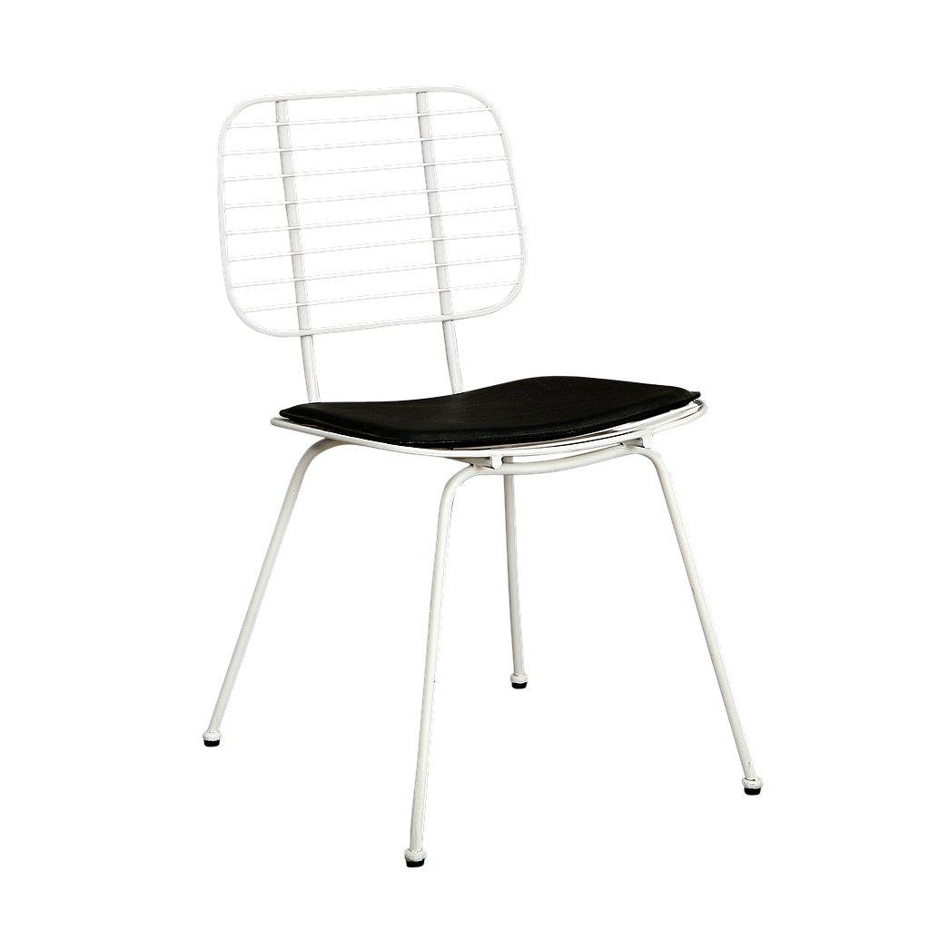 LORENZO - Metal chair - White and Black cover