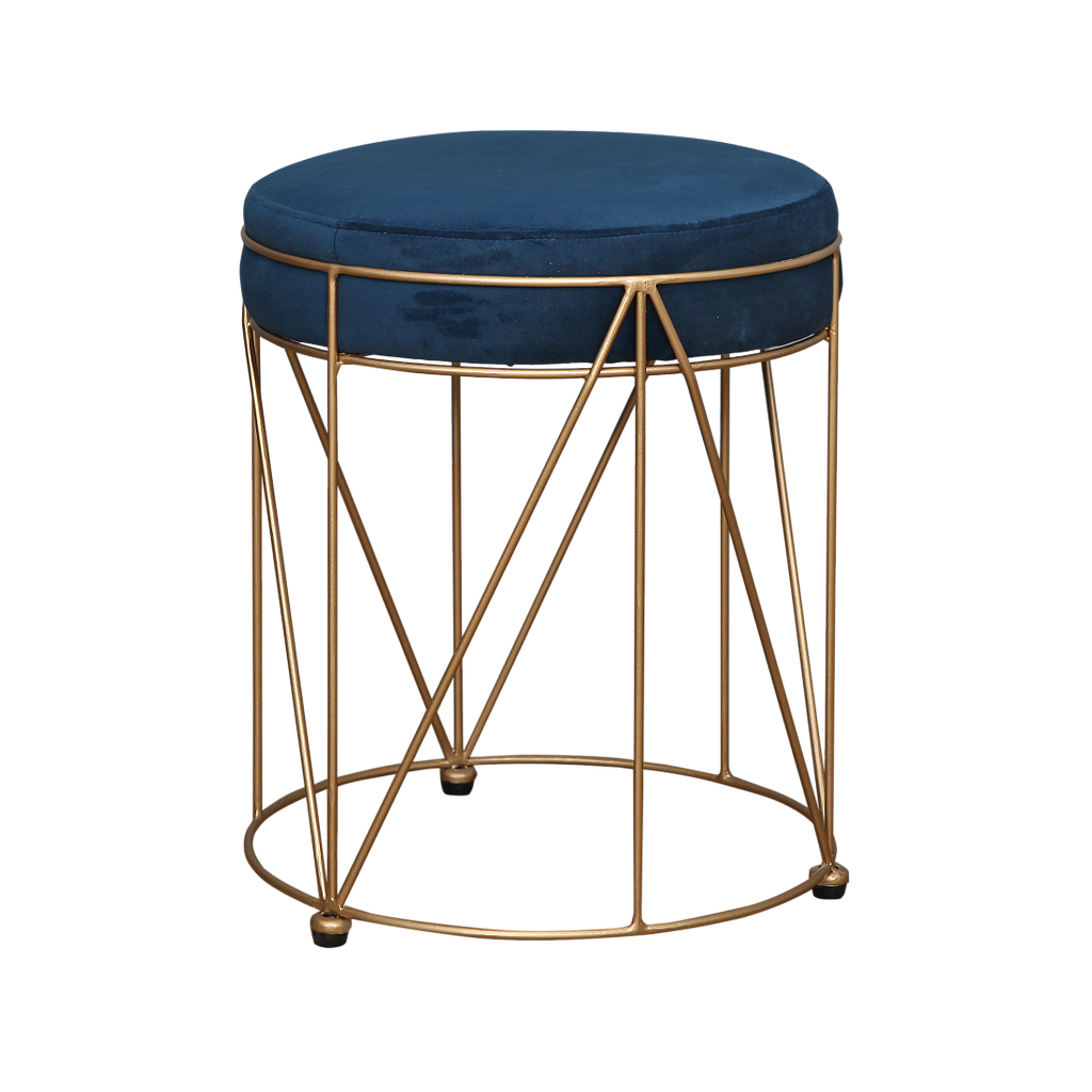 INES - Stool H45 - Gold and Blue cover