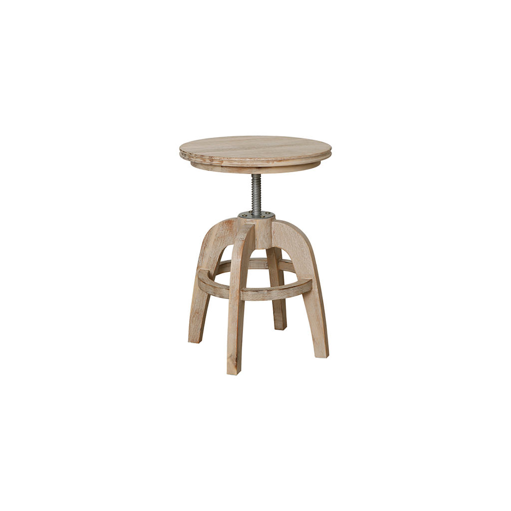 ARCHI - Adjustable Stool H44/54 - Whitened acacia