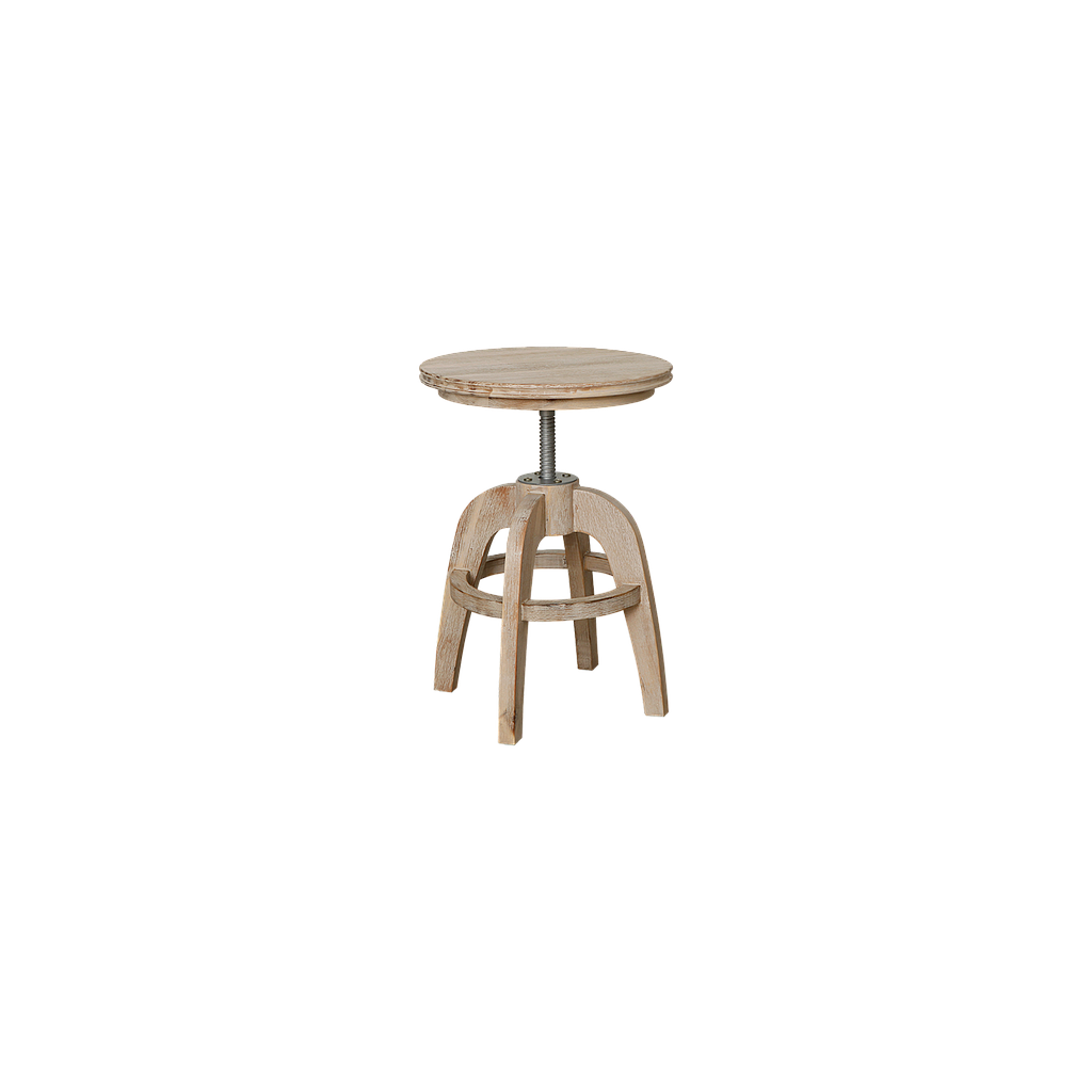 ARCHI - Adjustable Stool H44/54 - Whitened acacia