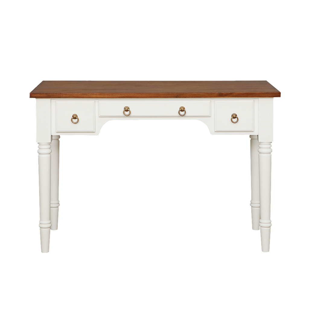 CELIA - Desk L110 x W47 - Brushed white and Washed antic