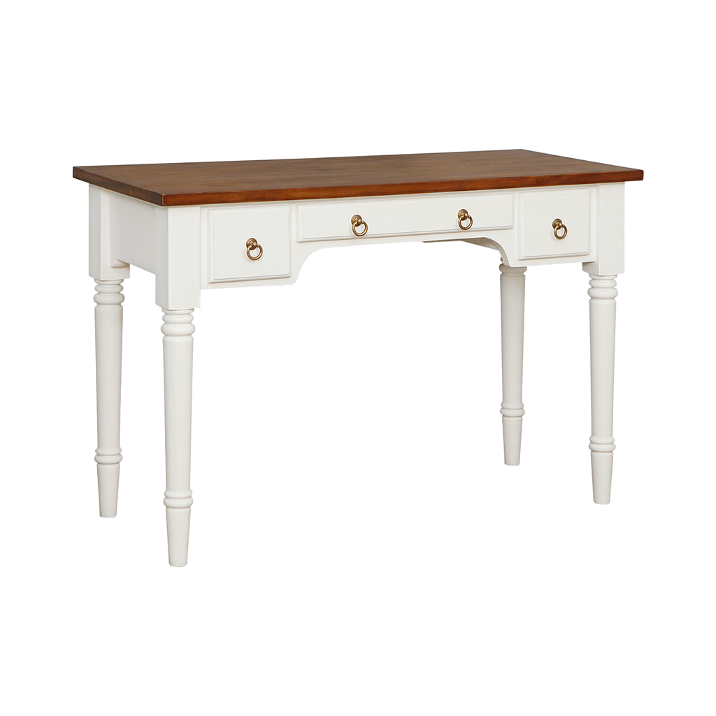 CELIA - Desk L110 x W47 - Brushed white and washed antic