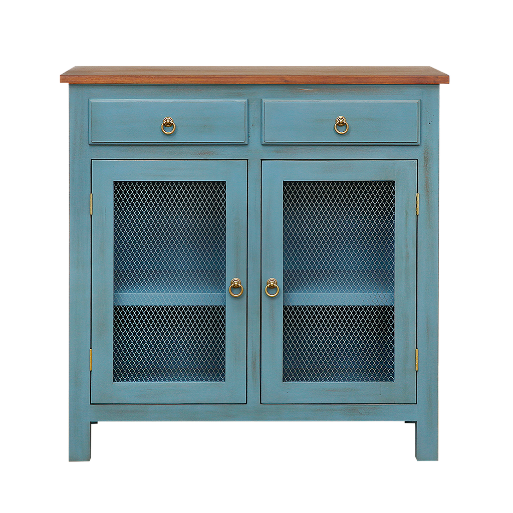 ALEX - Sideboard L90 - Shabby stone blue and Washed antic