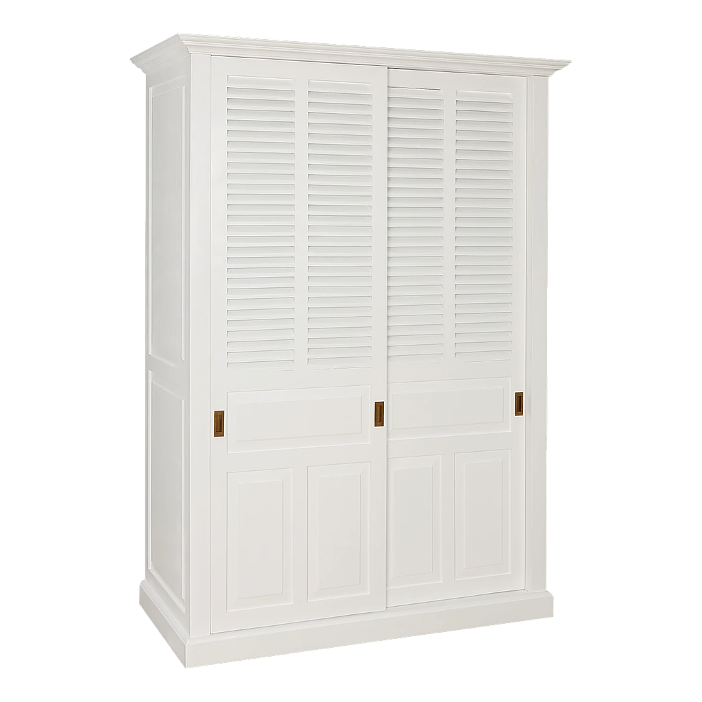 MERRYL - Wardrobe L140 x H200 / Slidding doors - Brushed white