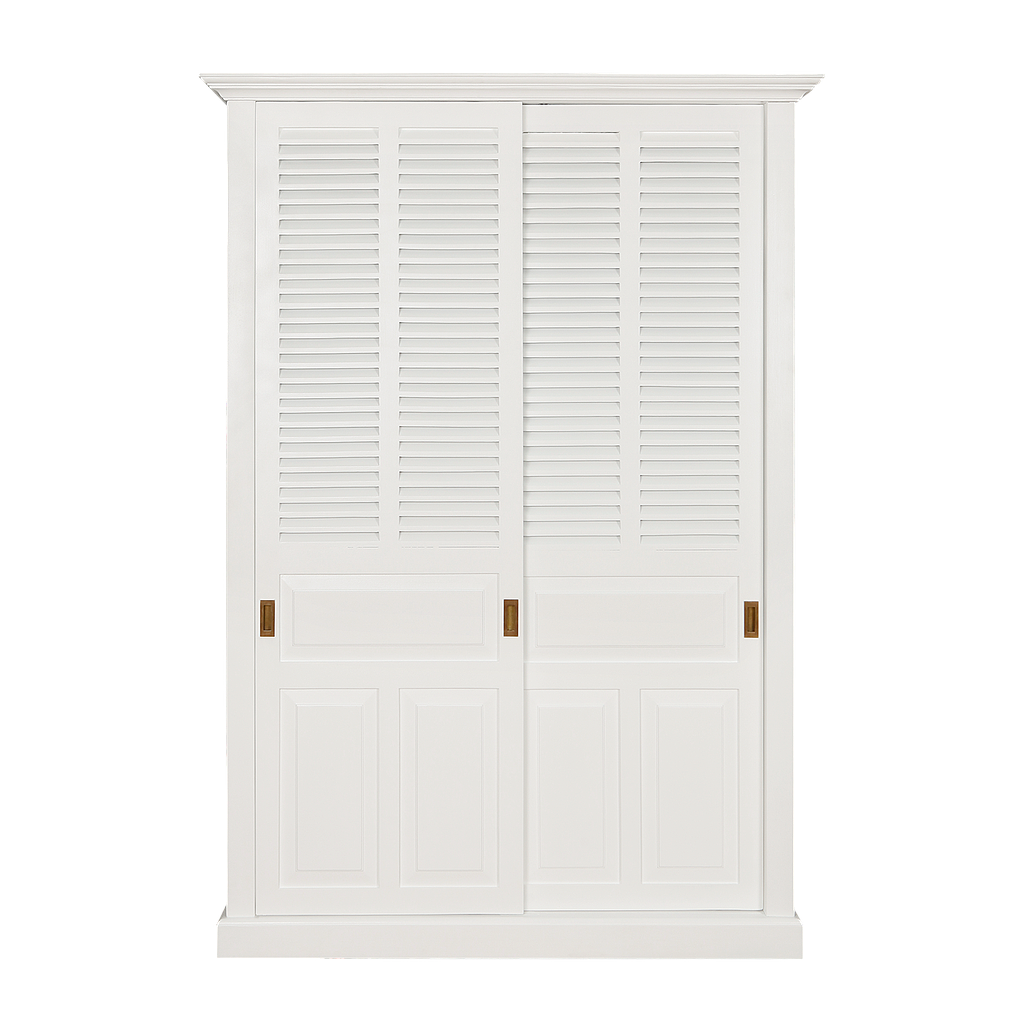 MERRYL - Wardrobe L140 x H200 / Slidding doors - Brushed white