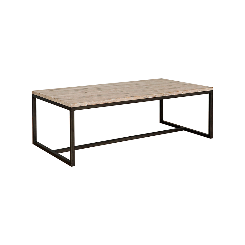 CELIAN - Coffee table L130 x H45 - Vintage anthracite and Whitened acacia