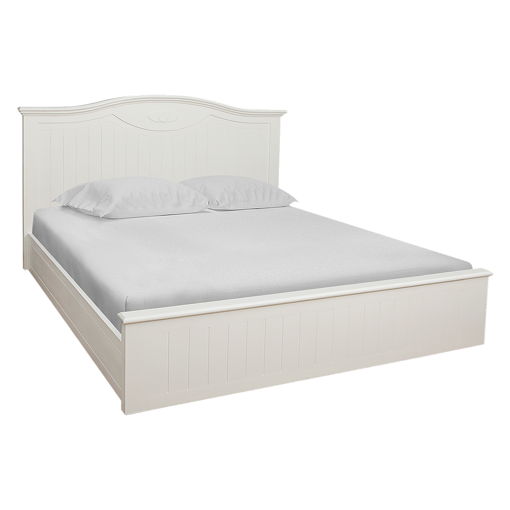 AGATA - King size bed (Mattress 180x200) - Brushed white