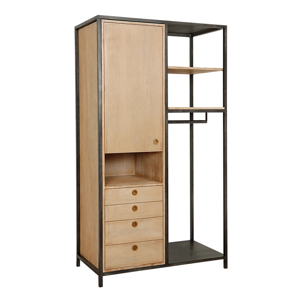 JOHNSON - Wardrobe L110 x H200 - Vintage anthracite and Toffee