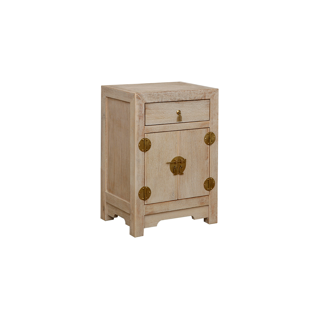 XIAN - Bedside table H62 - Whitened acacia