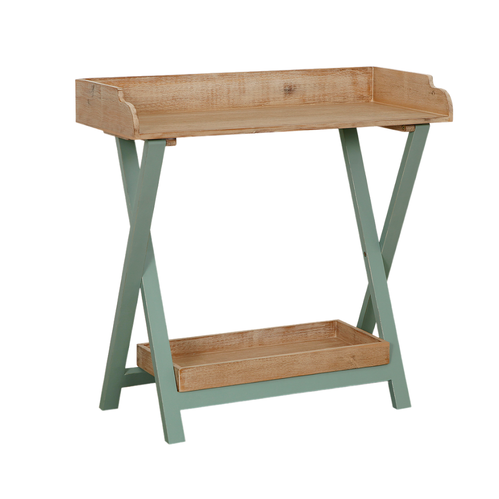 SAHARA - Folding Console table L90 - Brocante mint and Toffee