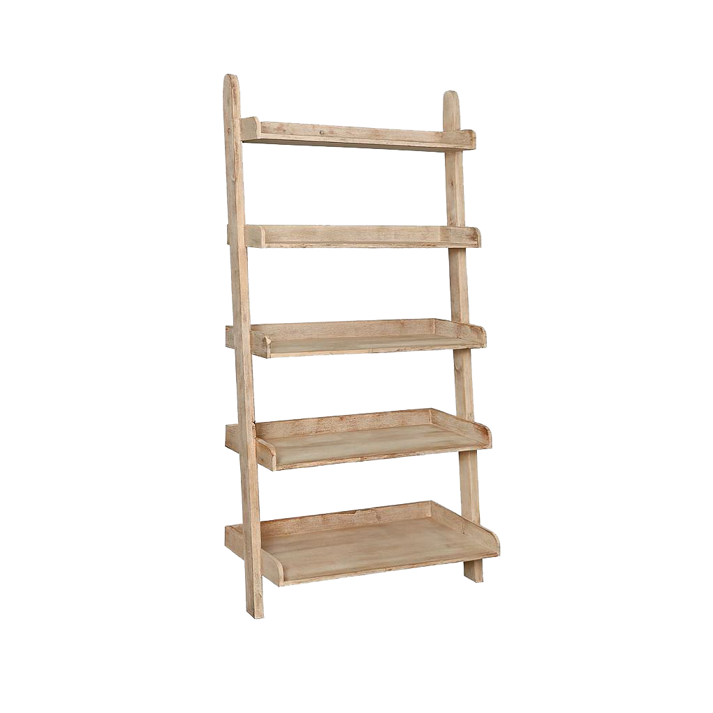 DRISS - Ladder Shelf L86 x H193 - Whitened acacia