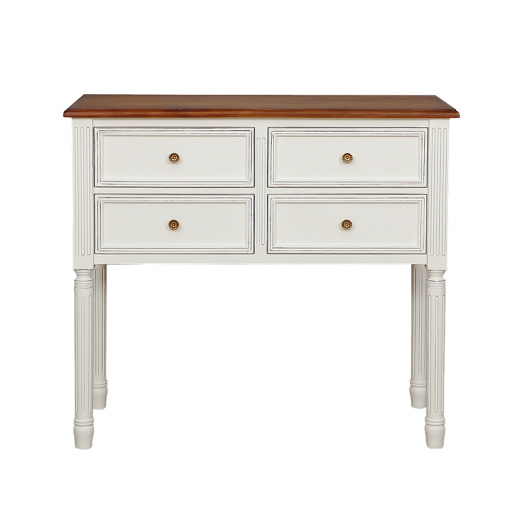 ORLEANS - Console table L95 x H85 - Brocante white and Washed antic