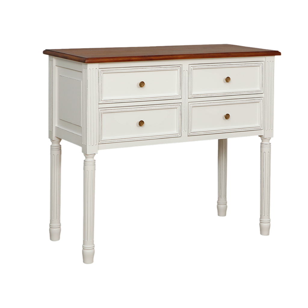 ORLEANS - Console table L95 x H85 - Brocante white and Washed antic