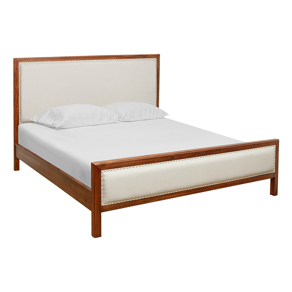 TIMEO - King size bed 180x200 - Washed antic and Cream