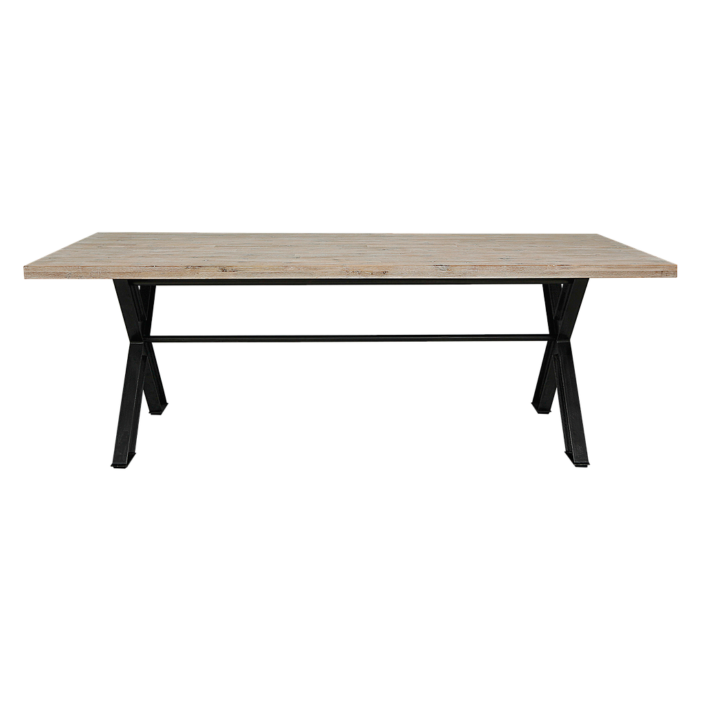 BALTIMORE - Dining table L220 x W100 - Patina black and Whitened acacia