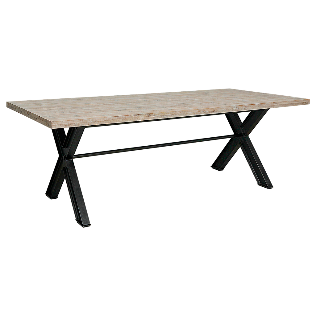 BALTIMORE - Dining table L220 x W100 - Patina black and Whitened acacia