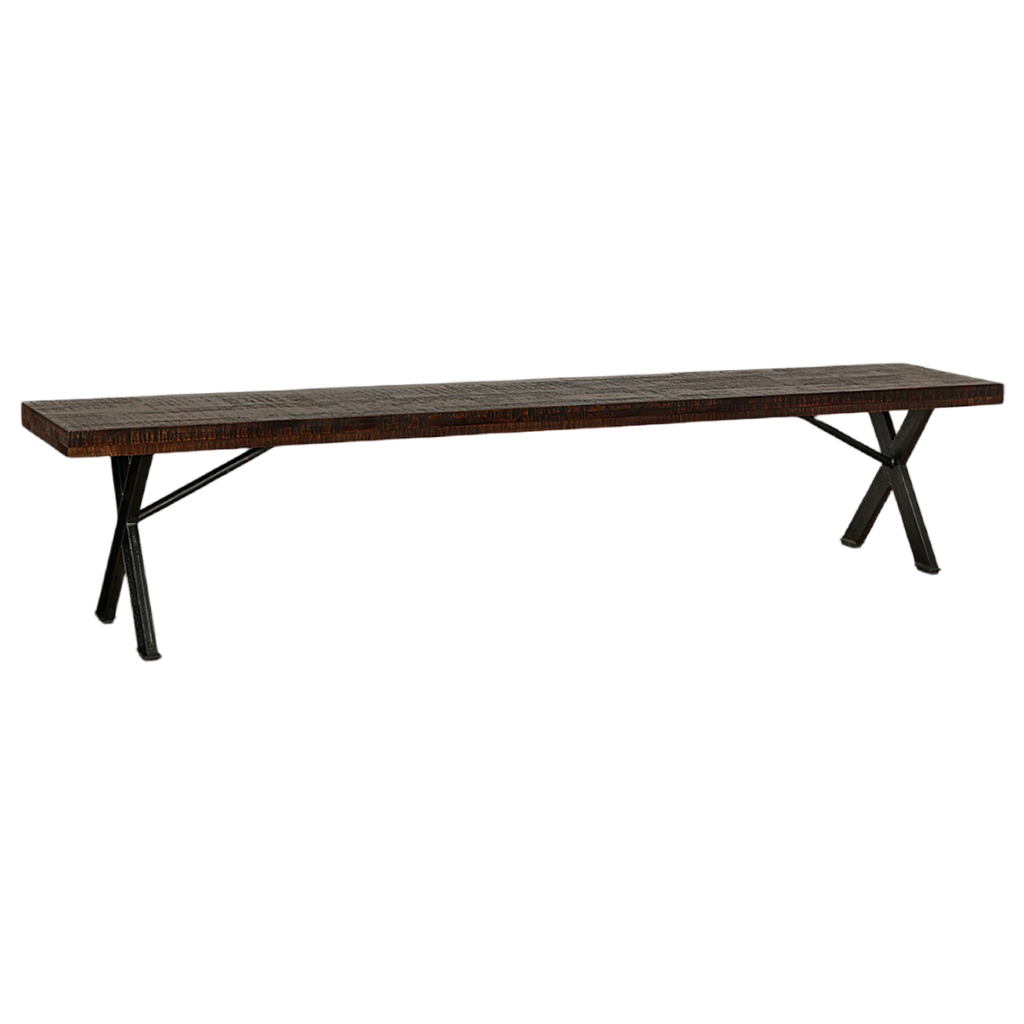 BALTIMORE - Bench L220 - Patina black and Black scraped