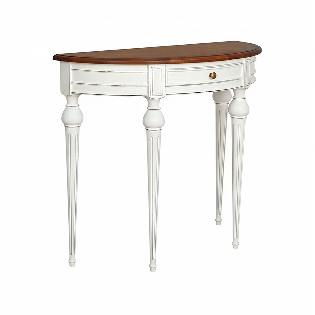 NEEDLE - Console table L85 - Brocante white and Washed antic