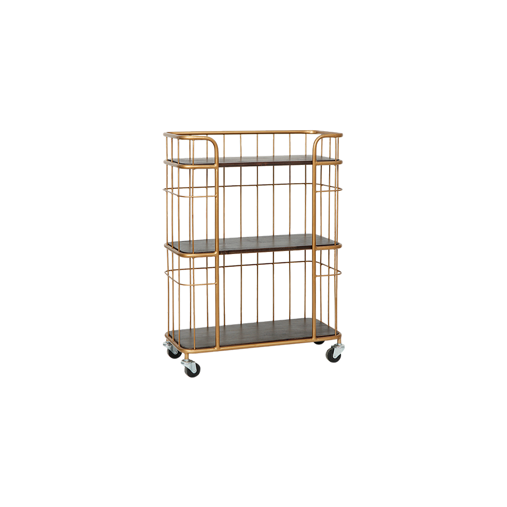 KEANE - Shelf L60 x H82 - Vintage brass and Mokka