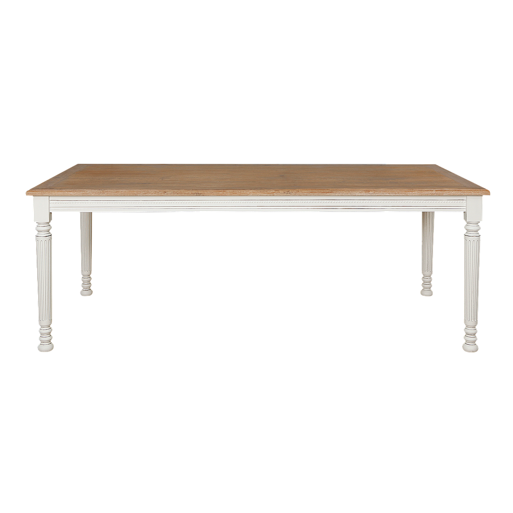 ORLEANS - Dining table L200 x W100 - Brocante white and Toffee