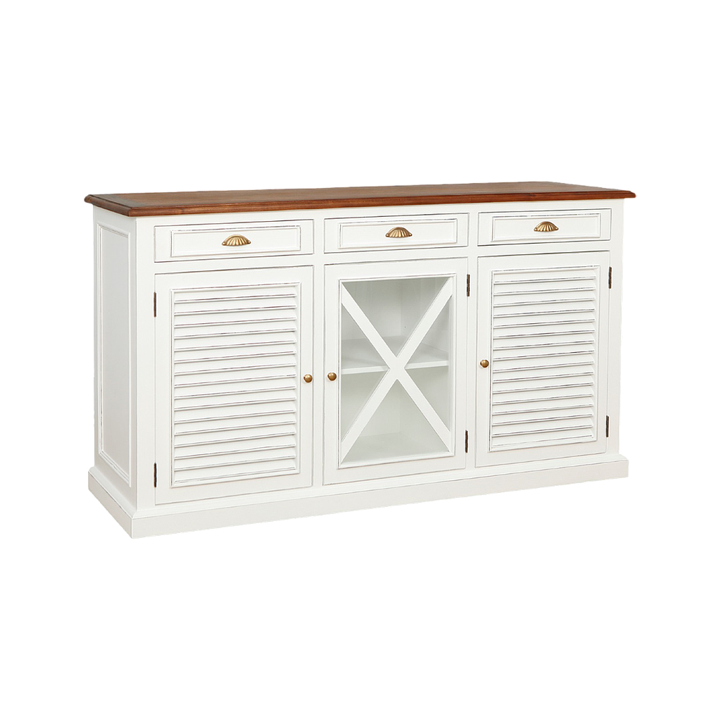 CAEN - Sideboard L160 - Brocante white and Washed antic