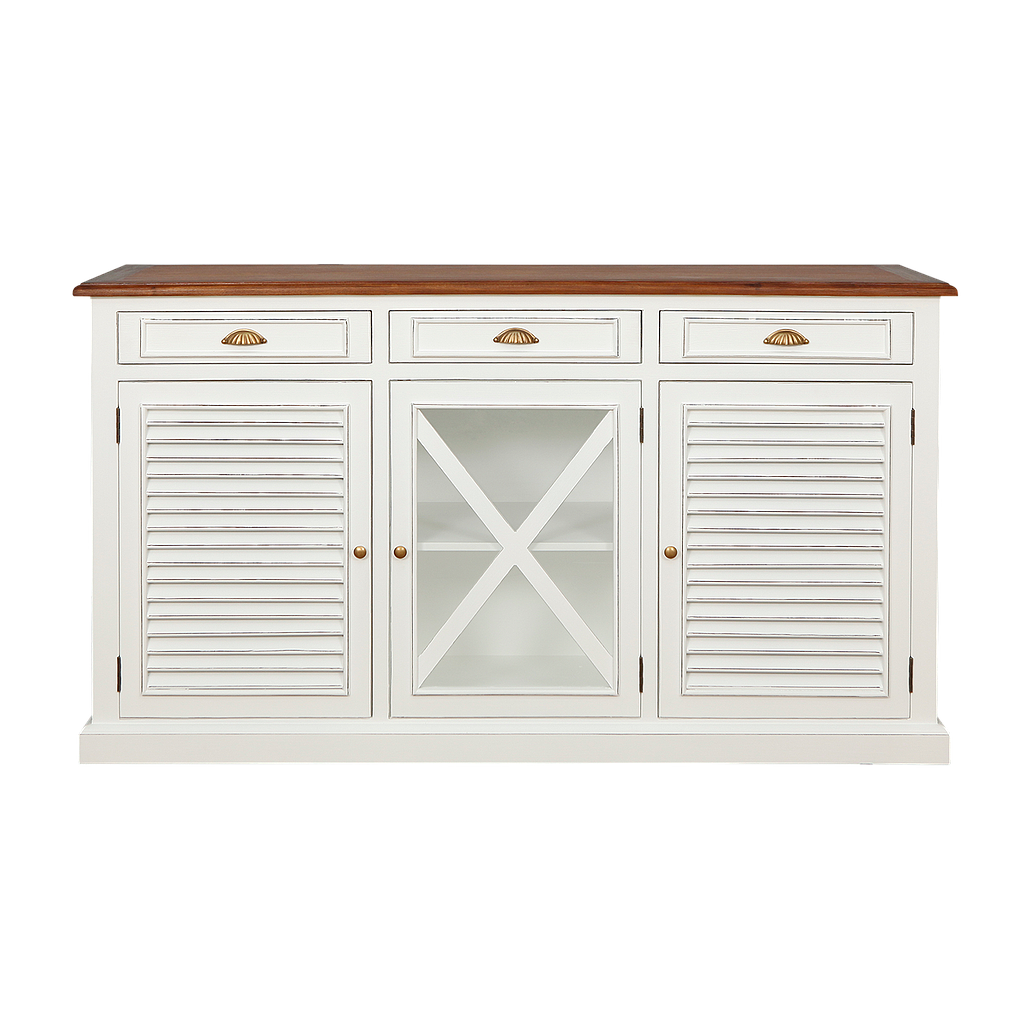 CAEN - Sideboard L160 - Brocante white and Washed antic