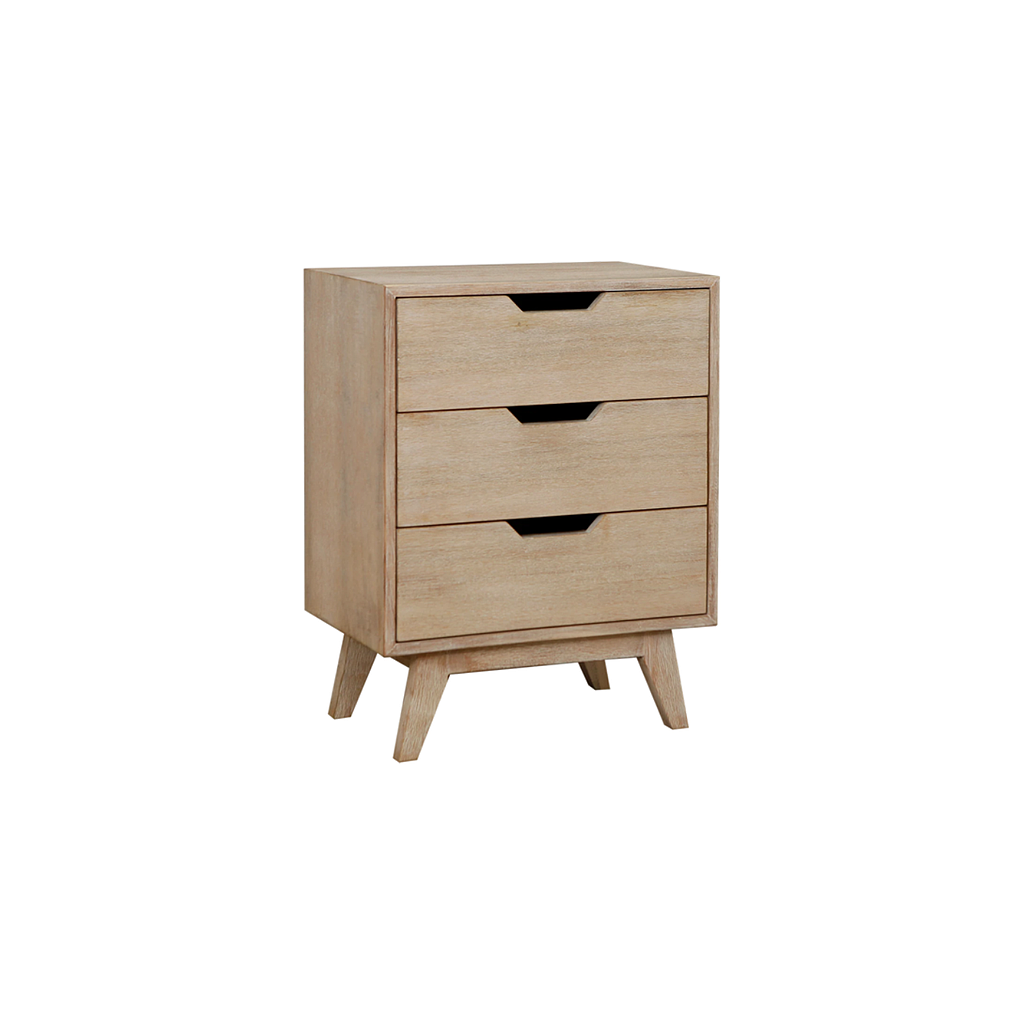 OSLO - Bedside table H65 - Whitened acacia