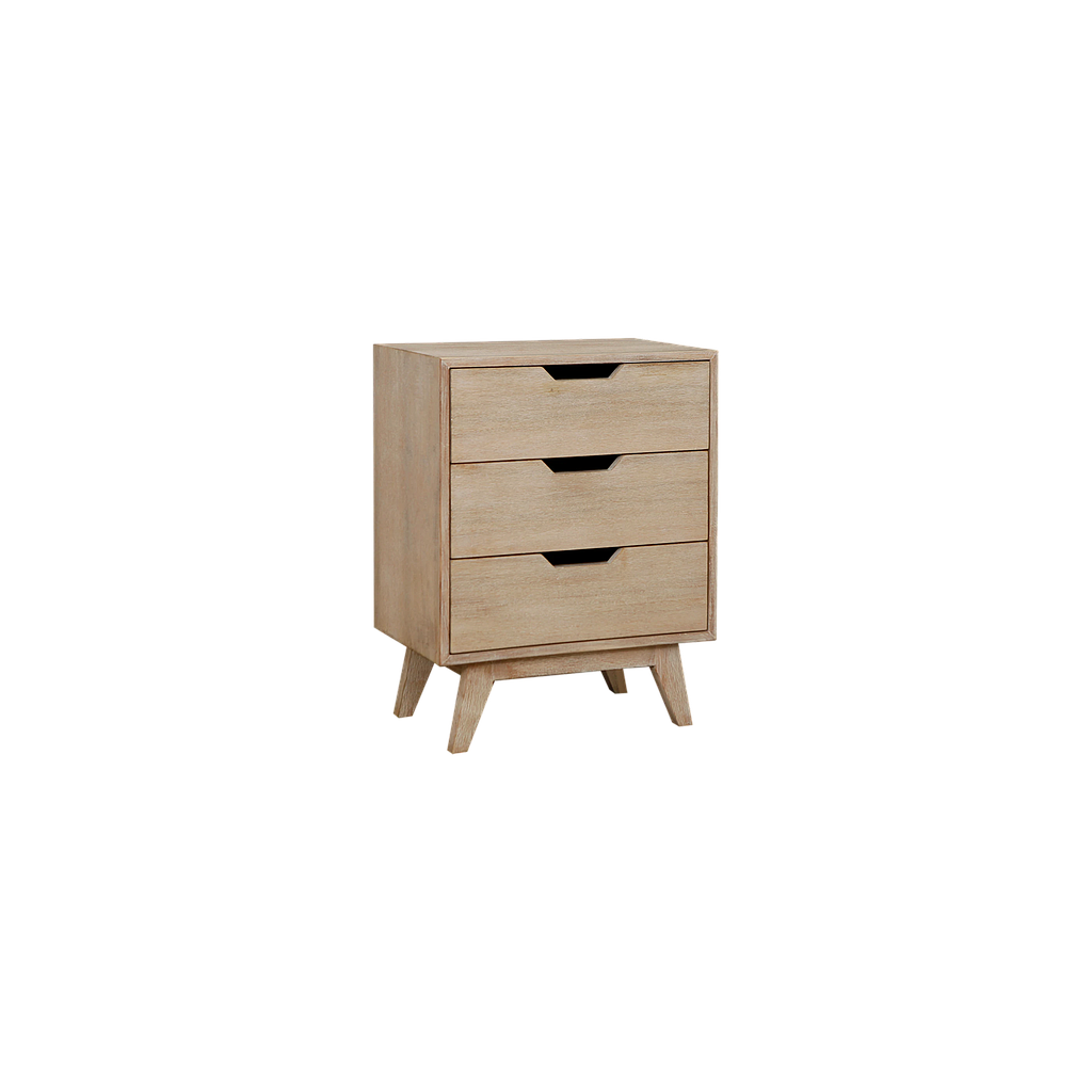 OSLO - Bedside table H65 - Whitened acacia