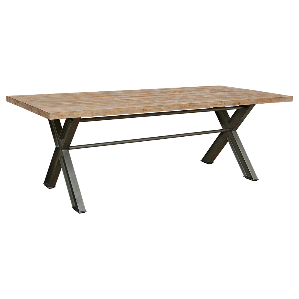 BALTIMORE - Dining table L220 x W100 - Vintage silver and Toffee