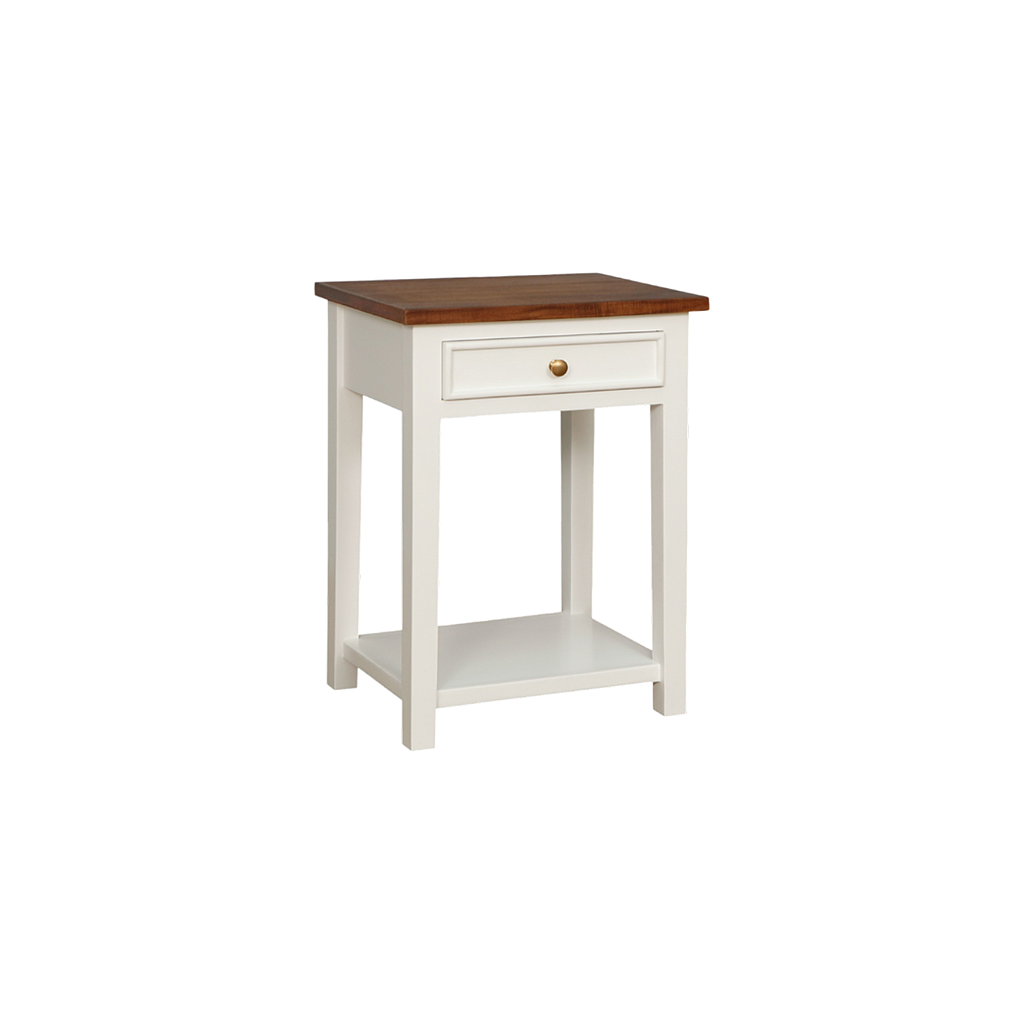ALES - Bedside table H60 - Brushed white and washed antic