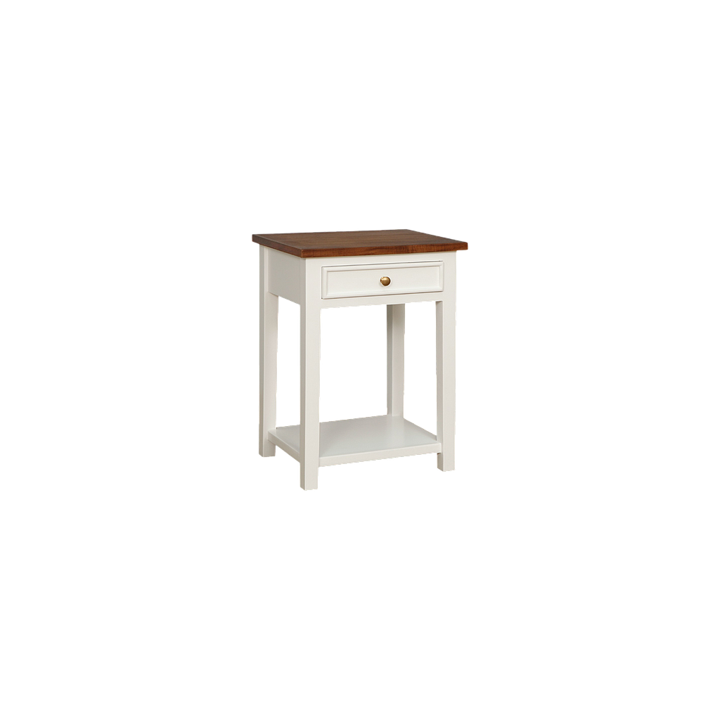 ALES - Bedside table H60 - Brushed white and washed antic