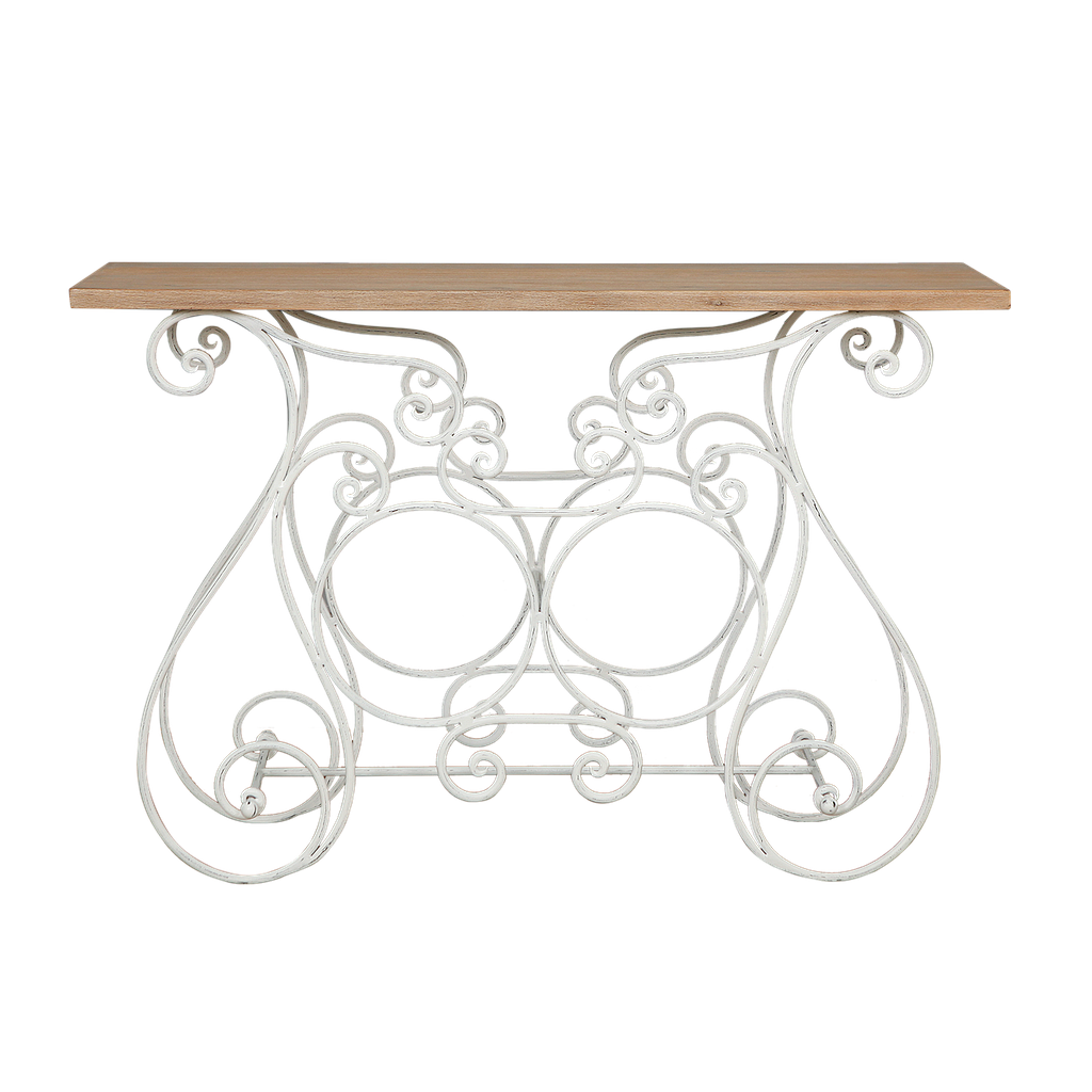 COEUR - Console table L120 - Patina white and Toffee