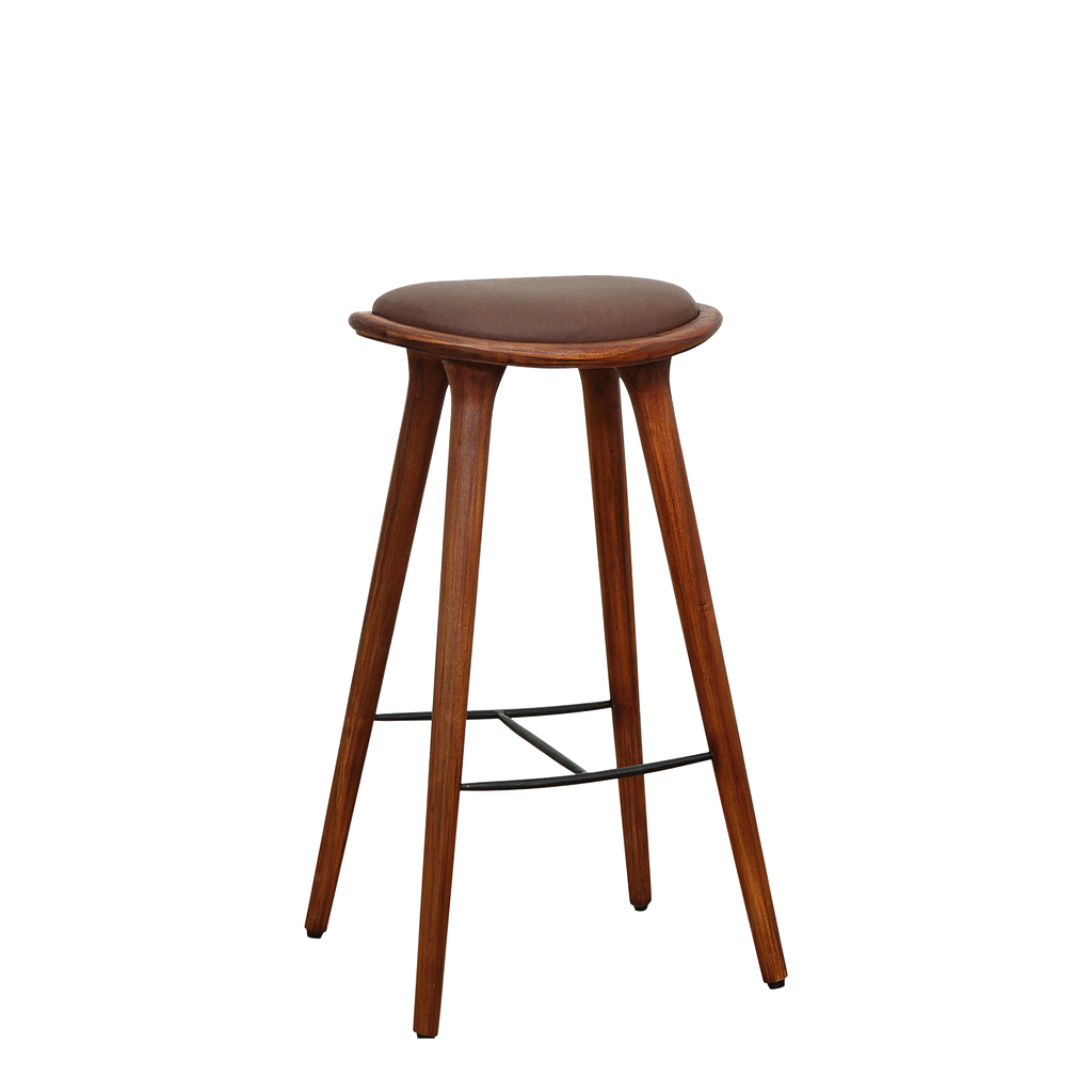 BALMA - Bar stool H76 - Washed antic and Camel cover