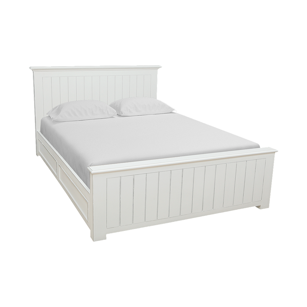 NEIL - Double size bed 140x200 - Brocante white