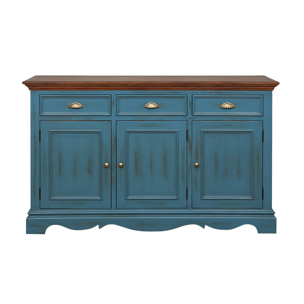 HELENA - Sideboard L140 - Shabby stone blue and Washed antic