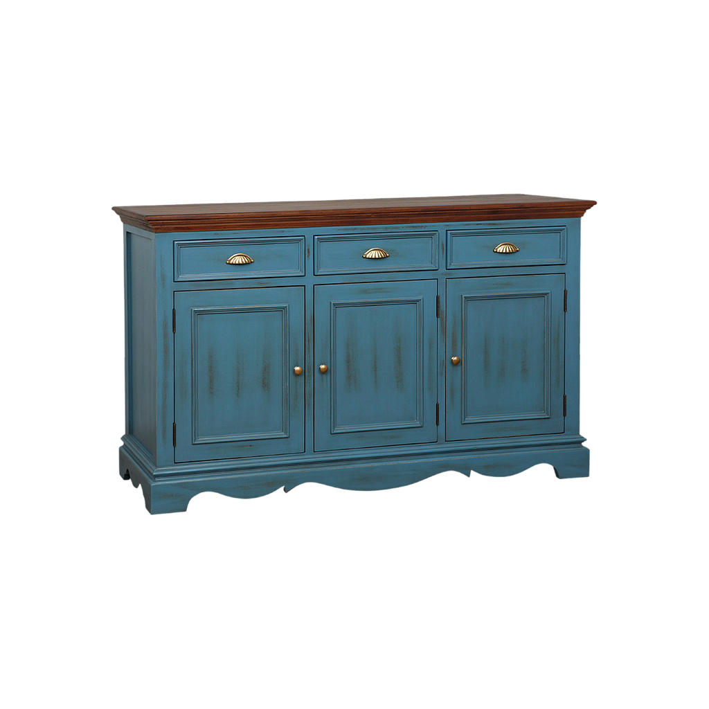 HELENA - Sideboard L140 - Shabby stone blue and Washed antic