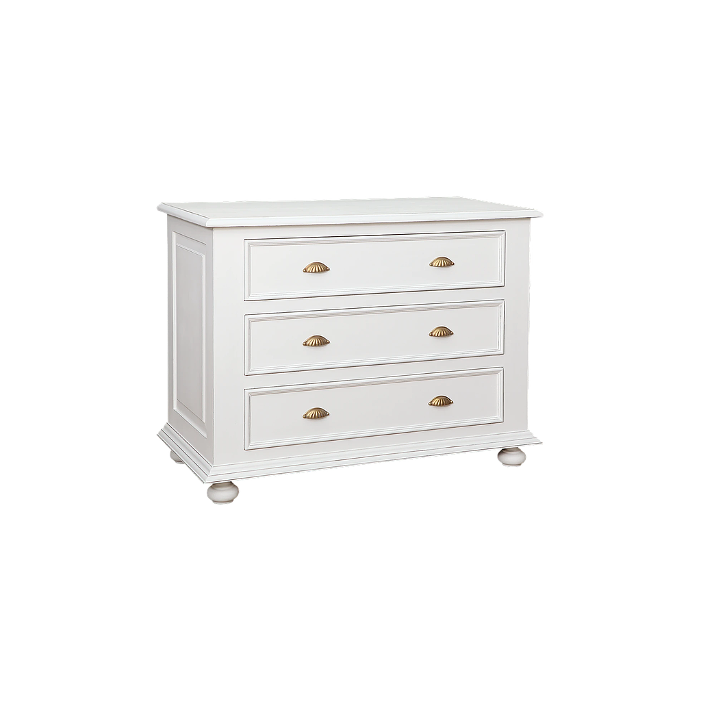 CAMILLE - Chest of drawers L110 x H84 - Brocante white