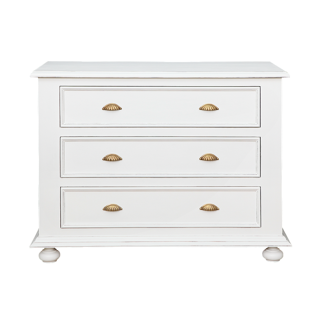 CAMILLE - Chest of drawers L110 x H84 - Brocante white