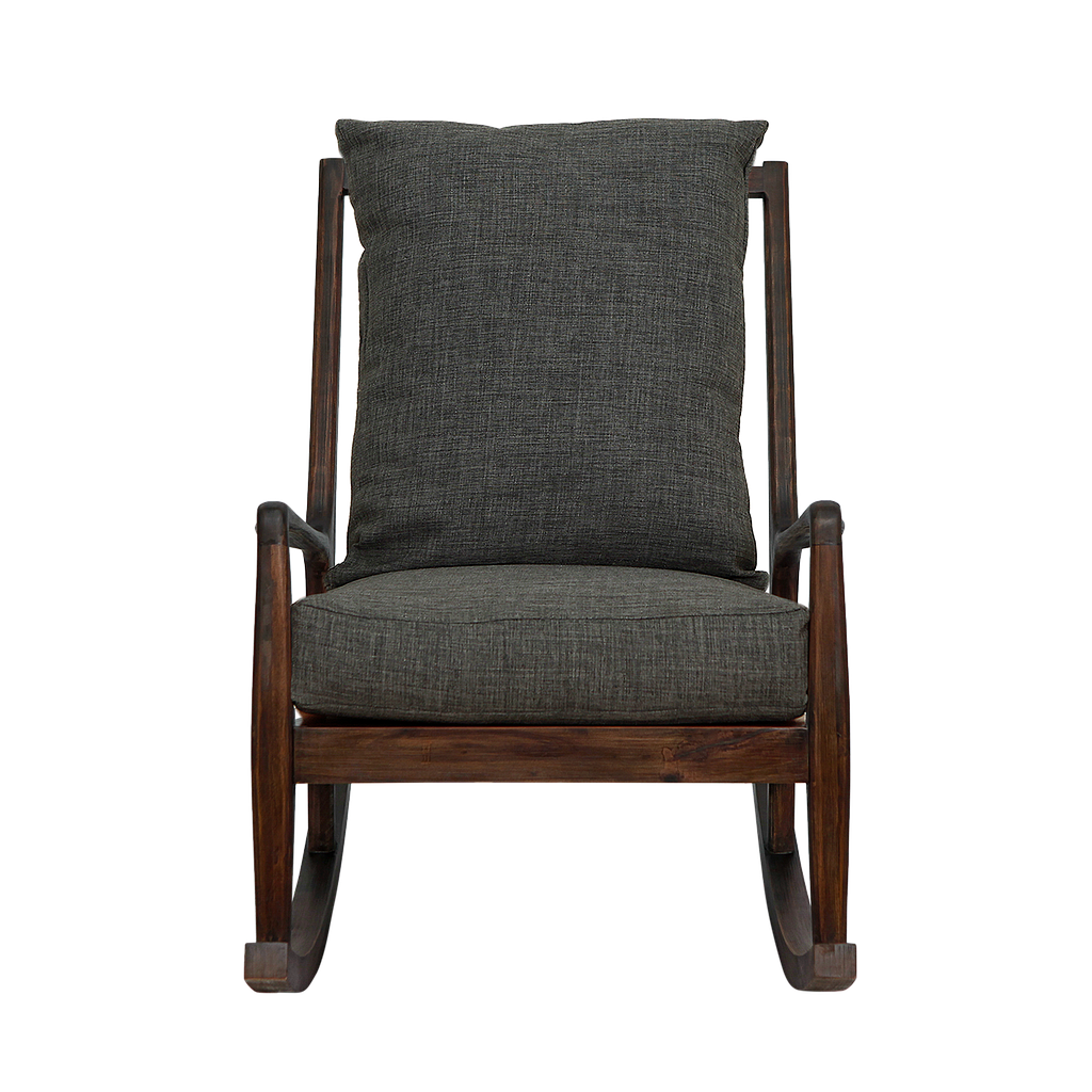 VOLTUMNA - Rocking chair - Mokka and Dark grey cushions