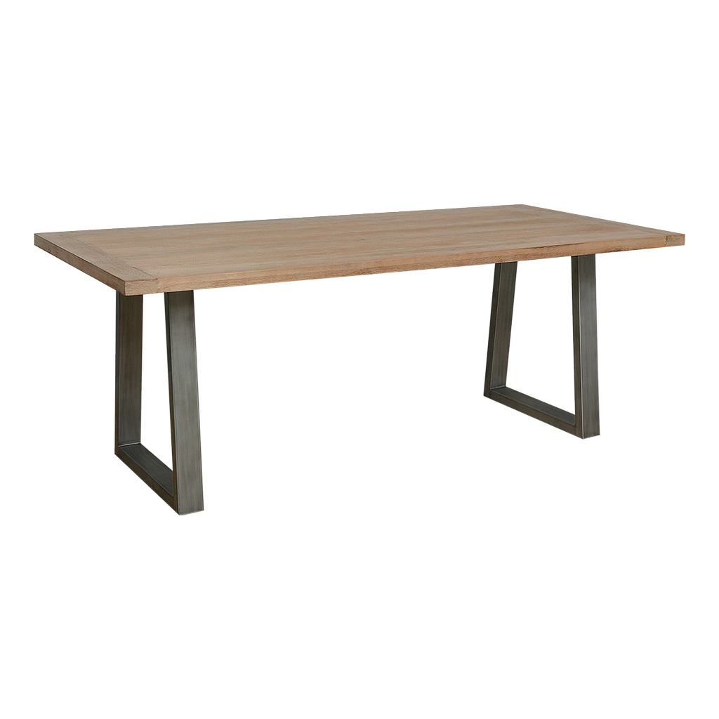 JADE - Dining table L200 x W90 - Vintage silver and Toffee