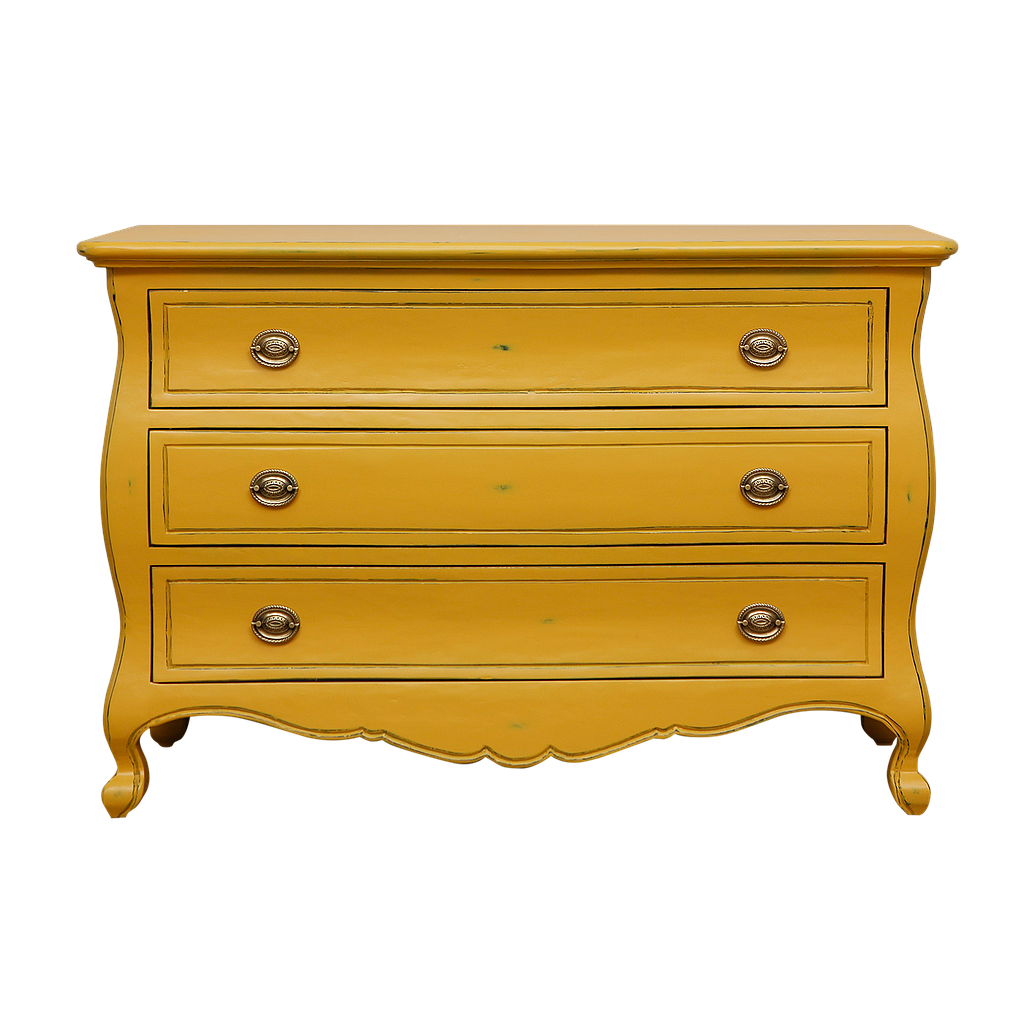 ALEXIA - Chest of drawers L120 x H80 - Patina pineapple yellow